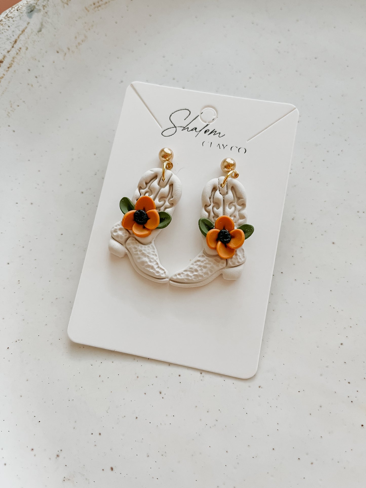 Autumn Floral Boot Earrings