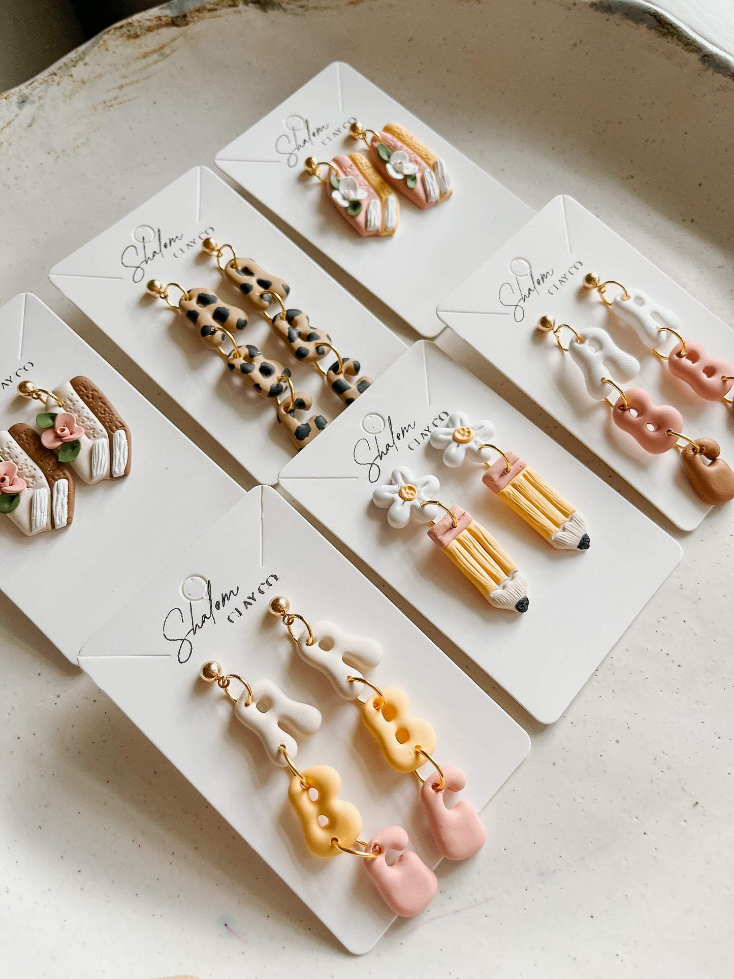 Floral Book Earrings
