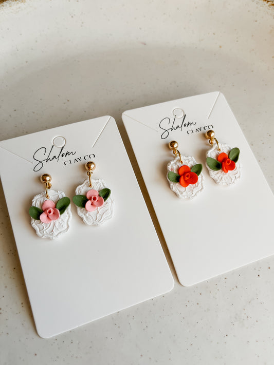 Tiny Valentine Rose Earrings
