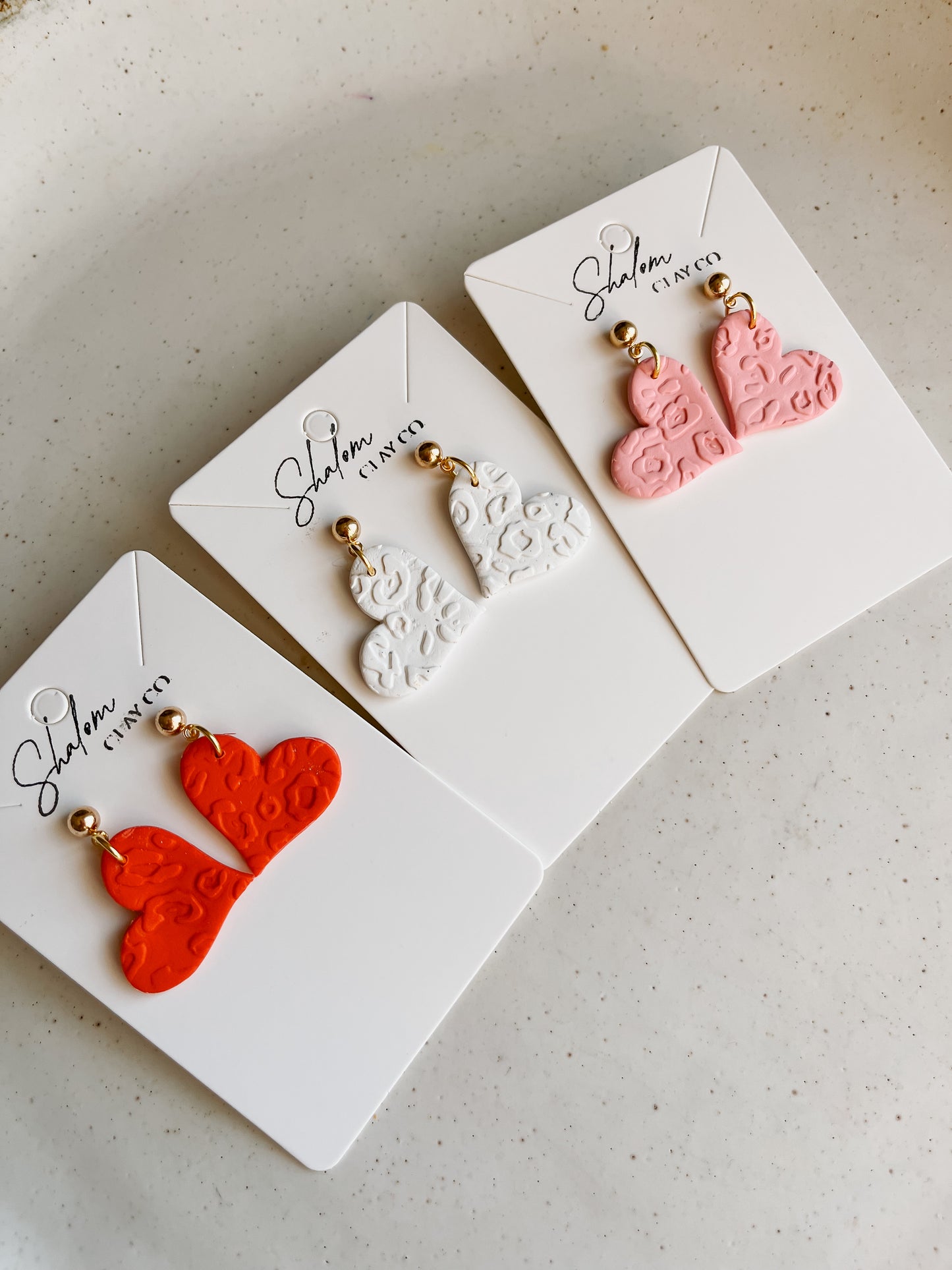 Cheetah Print Heart Earrings