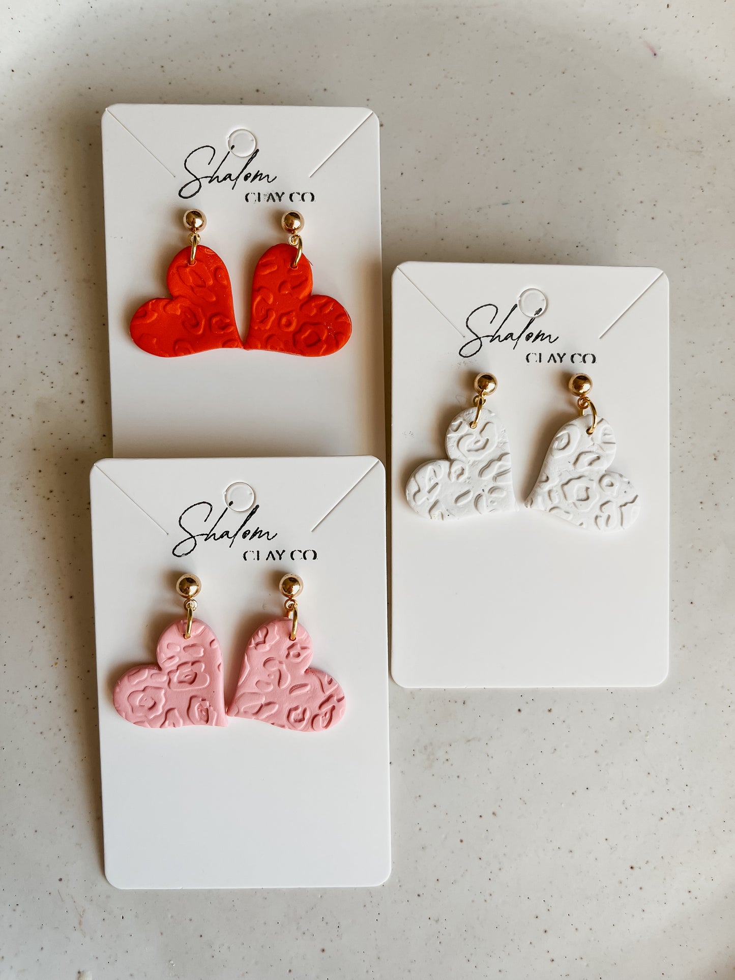 Cheetah Print Heart Earrings