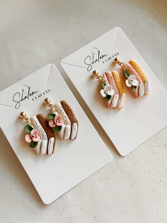 Floral Book Earrings