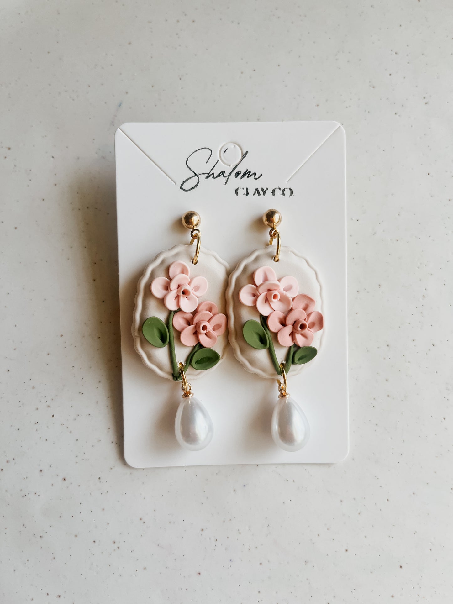 Pink Floral Earrings