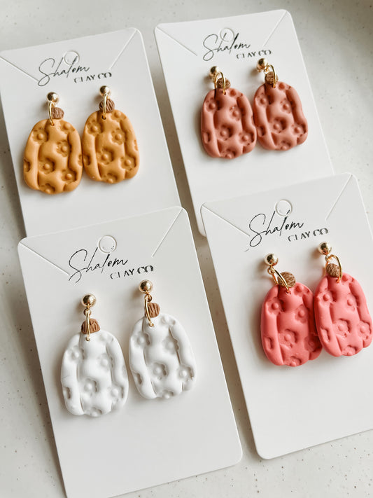 Floral Pumpkin Statement Earrings
