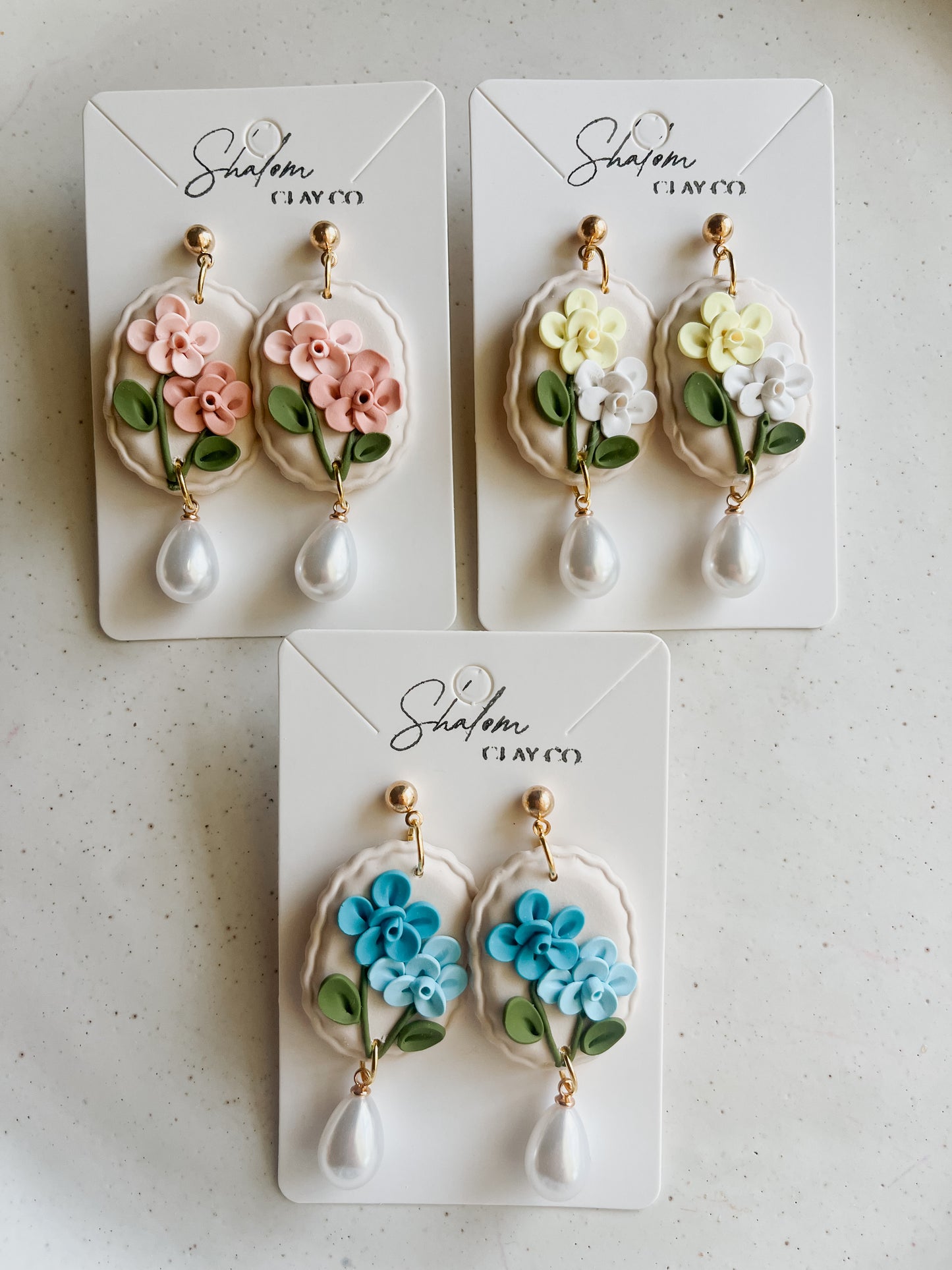 Pink Floral Earrings