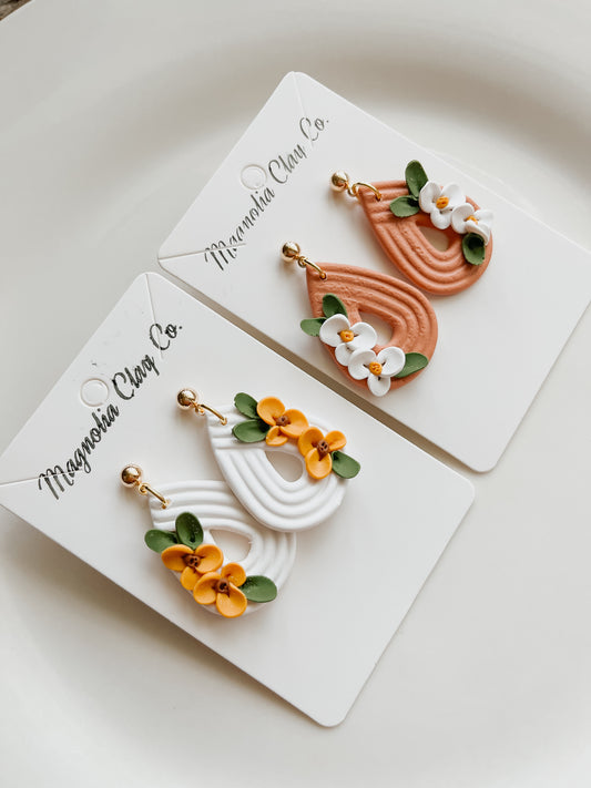 Goldie Floral Statement Earrings