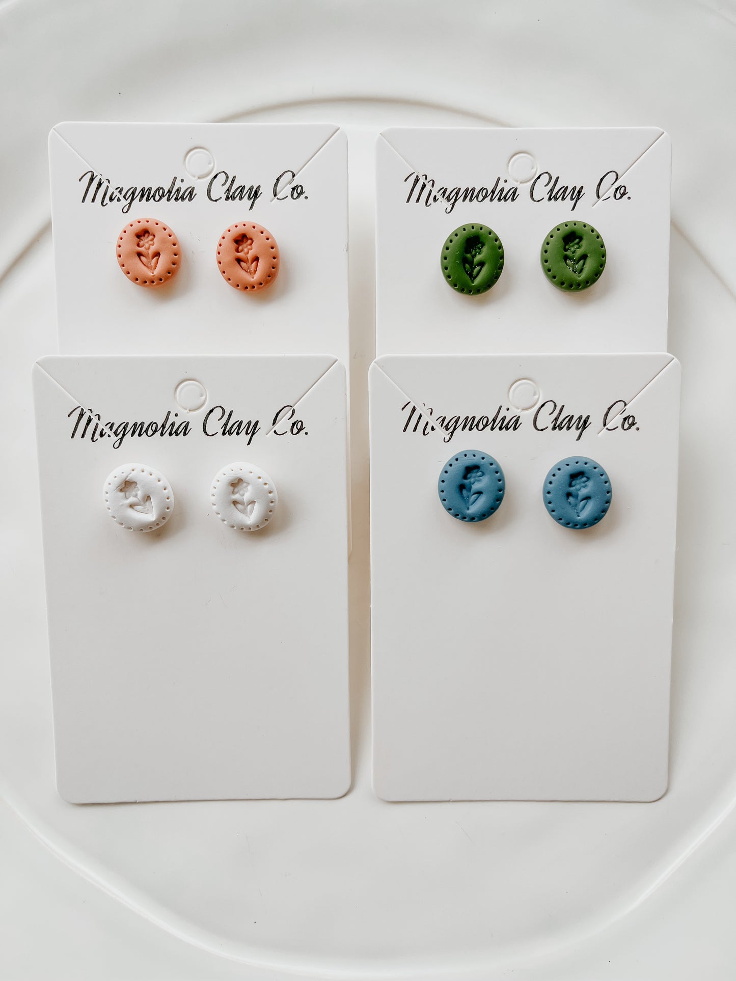 Leah Flower Stamp Studs