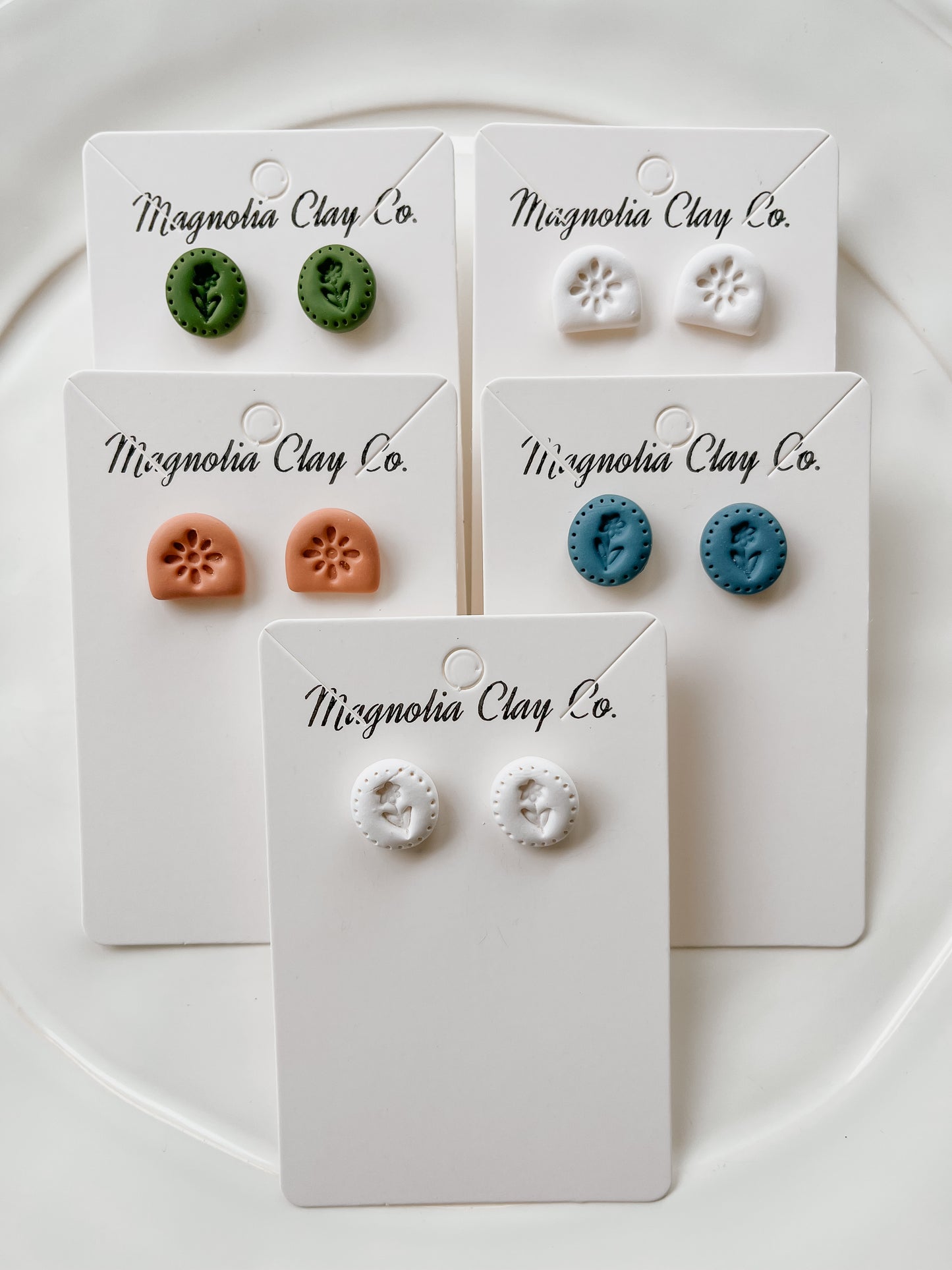 Leah Flower Stamp Studs