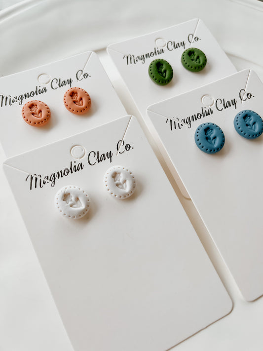 Leah Flower Stamp Studs