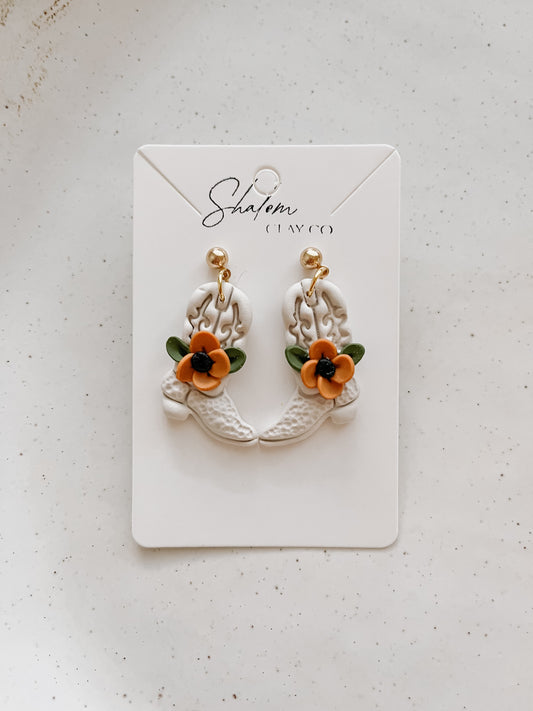 Autumn Floral Boot Earrings